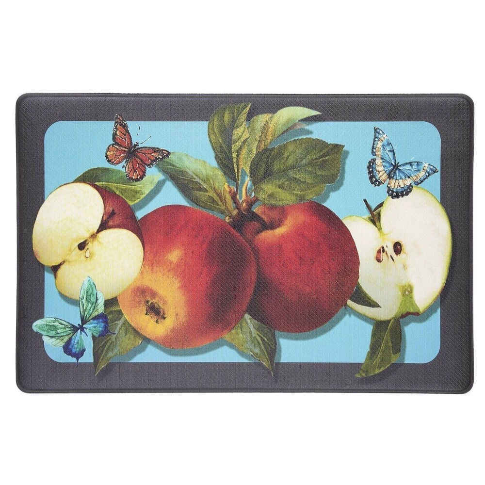 ANTI-FATIGUE NONSLIP FLOOR MAT(18"x30")GOLD DELICIOUS APPLES & BUTTERFLIES,Achim